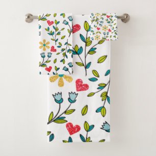 floral badhandtuch set