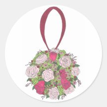 Floral Ball Bouquet Rose Blume Hochzeitsticker
