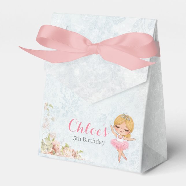 Floral Ballerina Birthday Favor Box Geschenkschachtel (Vorderseite)