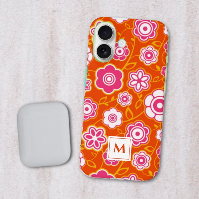 Floral Bandana Print Monogram Case-Mate iPhone Hülle (Von Creator hochgeladen)