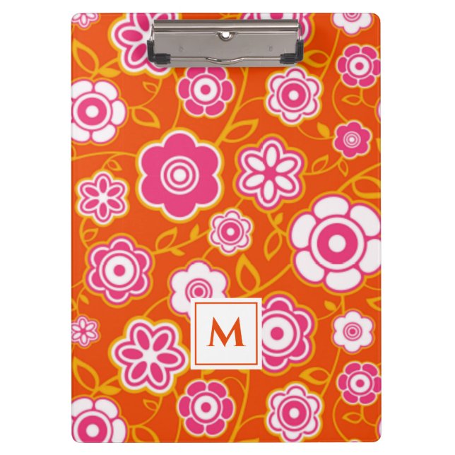 Floral Bandana Print Monogram Klemmbrett (Vorderseite)
