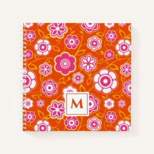 Floral Bandana Print Monogram Notizbuch