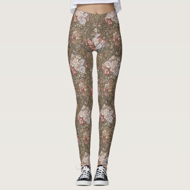 Floral Baroque Pattern – Elegant Ornamental  Leggings (Vorderseite)