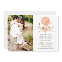 Floral Basketball Save the Date