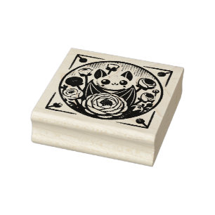 Floral Bat Gummistempel