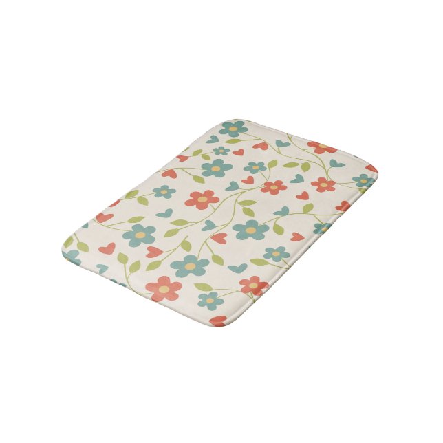 Floral Bath Mat Badematte (Schrägansicht)