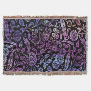 Floral Batik in blau und lila Decke