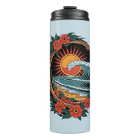 Floral Beach Lover Sunset Vacation Geschenk Retro