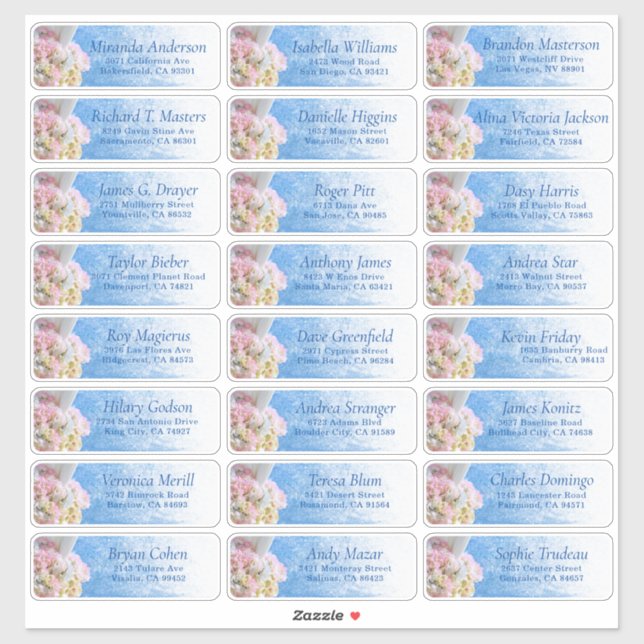 Floral Beach Summer Wedding Guest Address Label (Blatt)