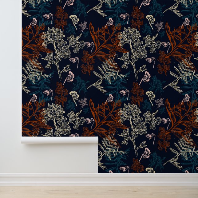 Floral Beautiful Muster Tapete (Anwendung)