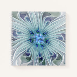 Floral Beauty Abstract Modern Blue Pastel Flower Notizbuch