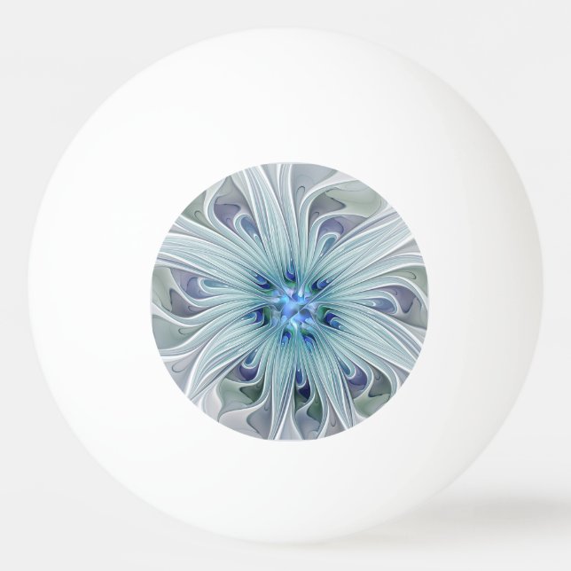 Floral Beauty Abstract Modern Blue Pastel Flower Tischtennisball (Vorderseite)