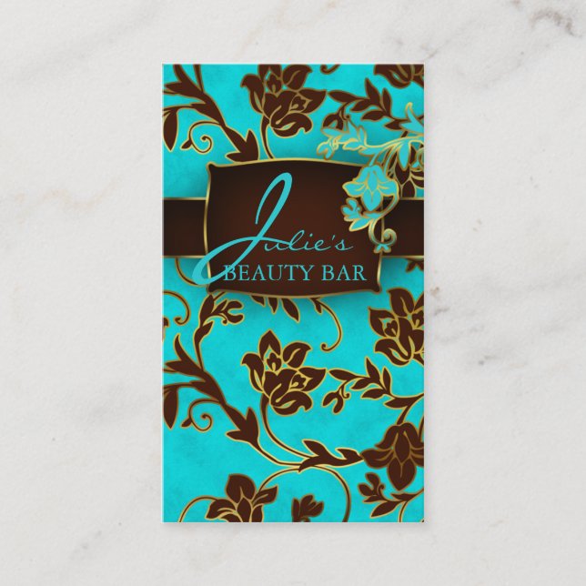Floral Beauty Business Cards Gold Trimm Visitenkarte (Vorderseite)