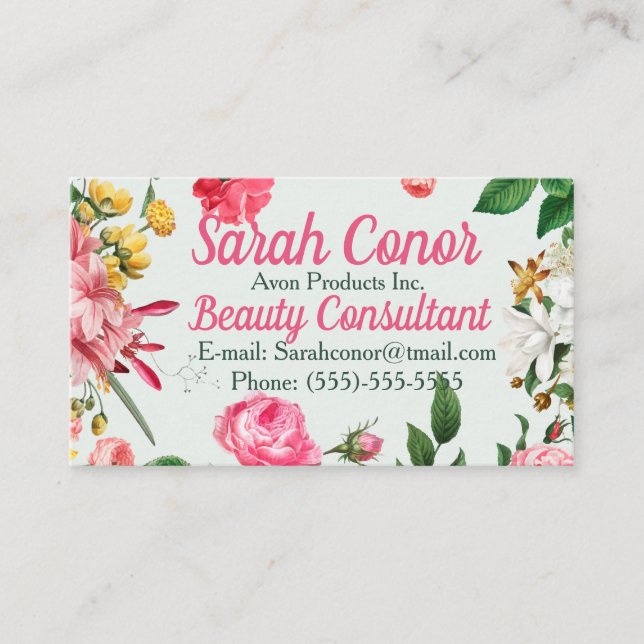 Floral Beauty Consultant Visitenkarte (Vorderseite)