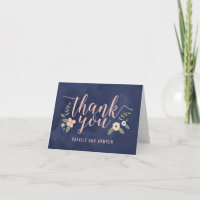 Floral Beauty Editable Farbe Danke Karte