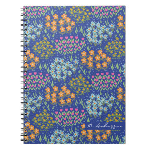 Floral Bed Blue Notizblock