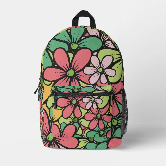 floral bedruckter rucksack (Vorderseite)