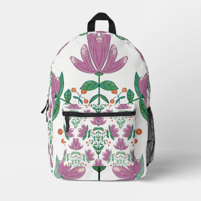 floral bedruckter rucksack (Vorderseite)