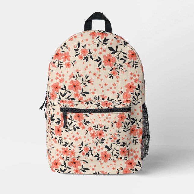 floral bedruckter rucksack (Vorderseite)