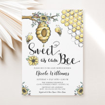 Floral Beehive Honey Sweet Bee Girl Baby Dusche