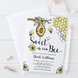 Floral Beehive Honey Sweet Bee Girl Baby Dusche Einladung