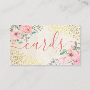 Floral Beige Gold Fossilien Handgefertigte Karten