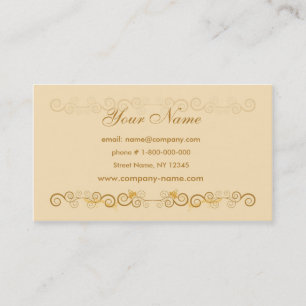 Floral beige Visitenkarte
