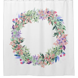 Floral Berries Wreath Duschvorhang