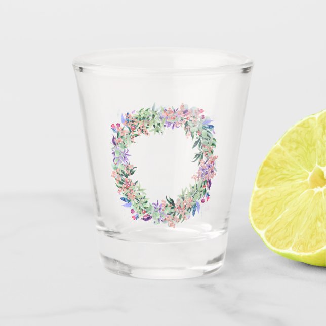 Floral Berries Wreath Schnapsglas (Vorderseite)