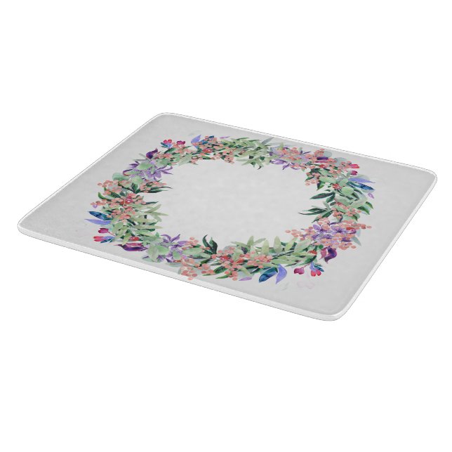 Floral Berries Wreath Schneidebrett (Ecke)