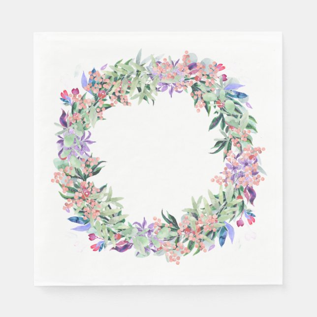 Floral Berries Wreath Serviette (Vorderseite)