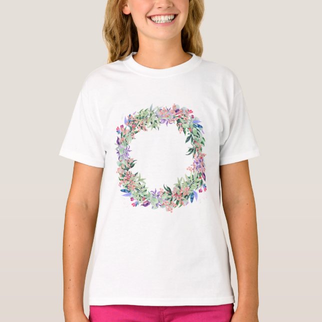 Floral Berries Wreath T-Shirt (Vorderseite)