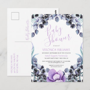 Floral Berry Baby Dusche Einladung Postkarte