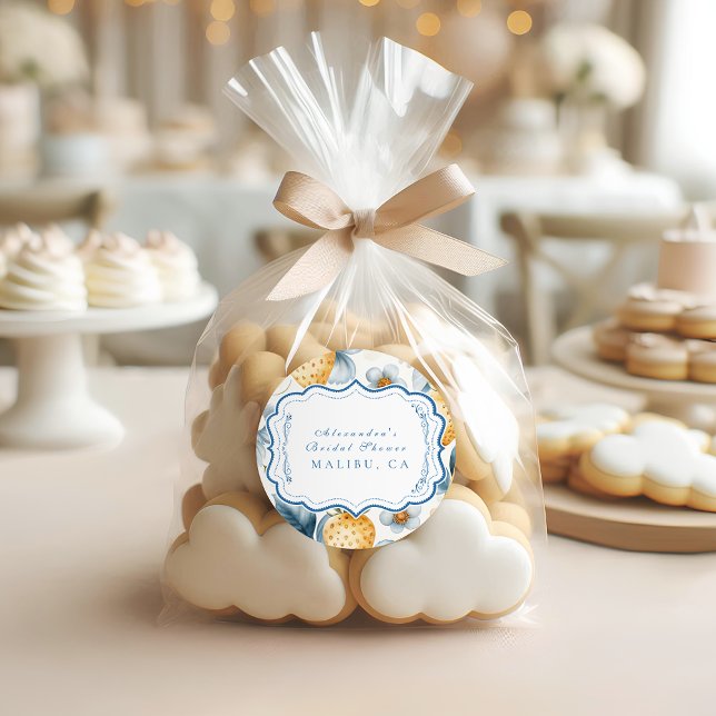 Floral Berry Chic Brautparty Runder Aufkleber (Von Creator hochgeladen)