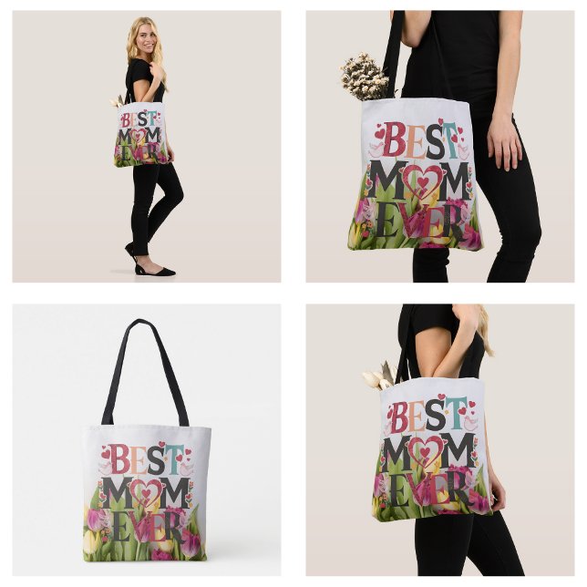 Floral Best Mama Ever Chic (Floral Best Mom Ever Chic Tote Bag
)