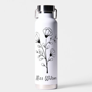 Floral Best Teacher je Personalisiertes Geschenk Trinkflasche