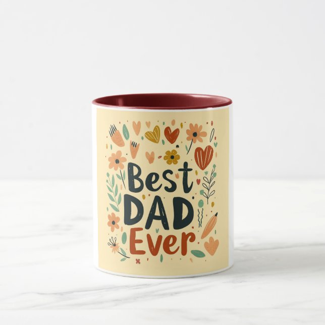 Floral Best Vater je Heartfelt Tasse (Zentrum)