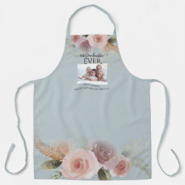 Floral Beste Großmutter je Dusty Blue Wasserfarbe Schürze