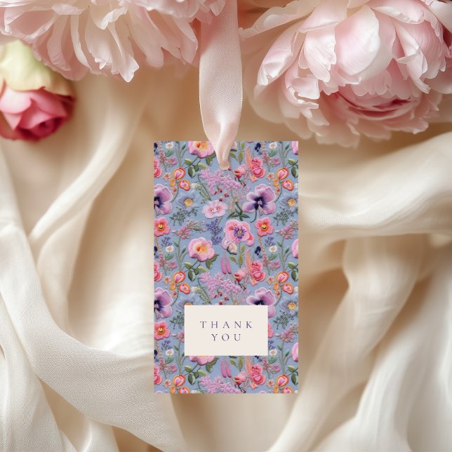 Floral bestickte Hochzeitstipps Vielen Dank Geschenkanhänger (Von Creator hochgeladen)