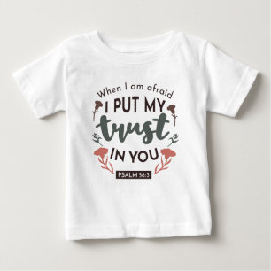 Floral Bible Verse Art 'I put my trust in you' Baby T-shirt