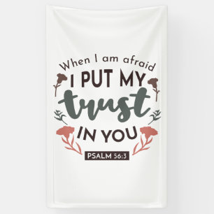 Floral Bible Verse Art 'I put my trust in you' Banner