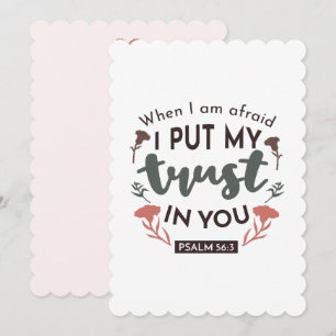 Floral Bible Verse Art 'I put my trust in you' Feiertagskarte