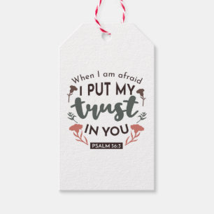 Floral Bible Verse Art 'I put my trust in you' Geschenkanhänger