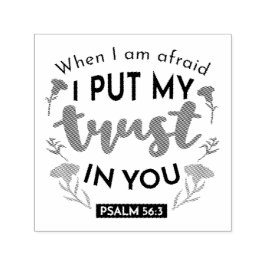 Floral Bible Verse Art 'I put my trust in you' Permastempel
