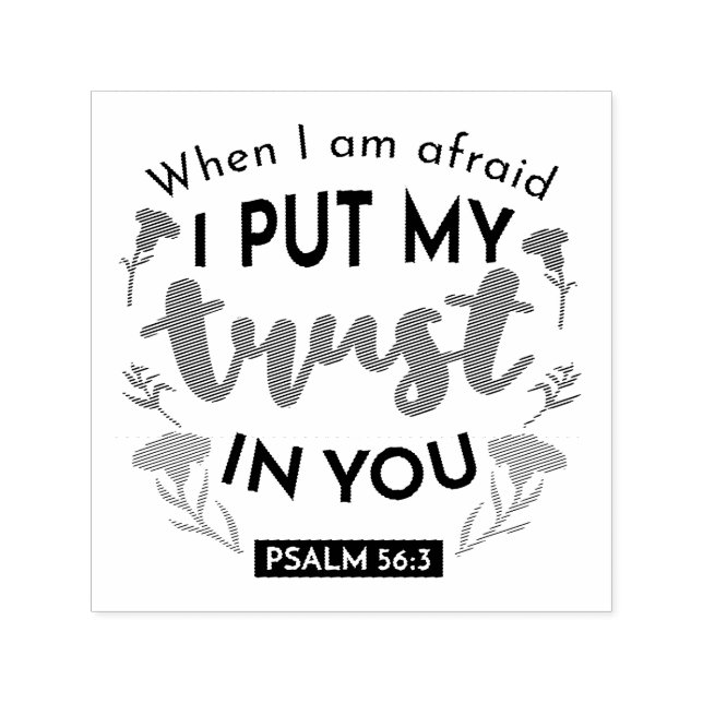 Floral Bible Verse Art 'I put my trust in you' Permastempel (Design)