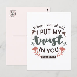 Floral Bible Verse Art 'I put my trust in you' Postkarte