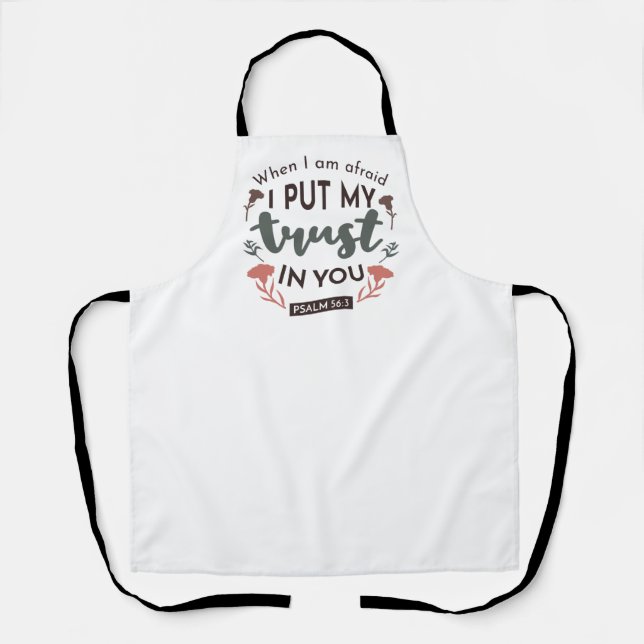 Floral Bible Verse Art 'I put my trust in you' Schürze (Vorderseite)