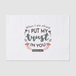 Floral Bible Verse Art 'I put my trust in you' Seidenpapier