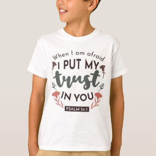 Floral Bible Verse Art 'I put my trust in you' T-Shirt
