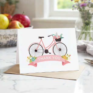 Floral Bicycle Coral Pink Klasse Chic Danke